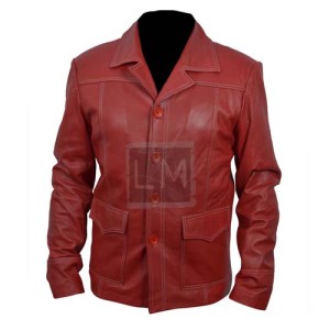 Fight Club Red Leather Jacket