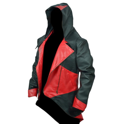 Assassins Creed 3 Black And Red Denim Jacket