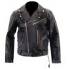 Brando Black Cowhide Biker Wild One Leather Jacket