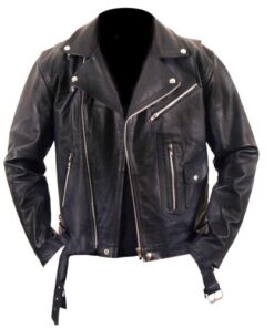 Brando Black Cowhide Biker Wild One Leather Jacket