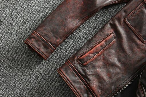 Cafe Racer Distressed Brown Genuine Biker Leather Jacket