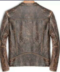 Cafe Racer Vintage Distressed Brown Leather Jacket