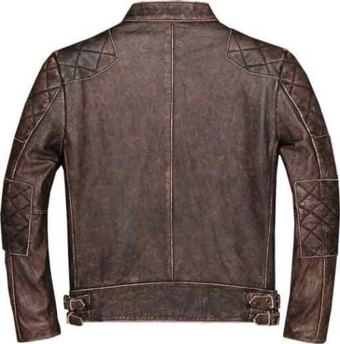 Cafe Racer Vintage Motorcycle Distressed Brown Genuine Leather Jacket