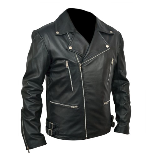 Classic Brando Black Biker Leather Jacket