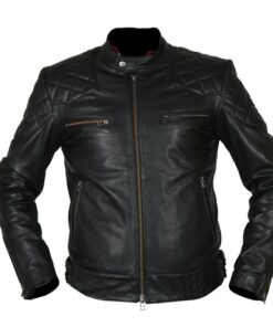 David Beckham Black Biker Leather Jacket