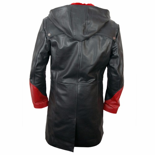 Devil May Cry Black Genuine Leather Coat With Hoodie