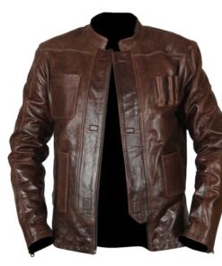 Han Solo Star Wars The Force Awakens Brown Leather Jacket