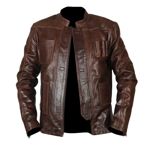 Han Solo Star Wars The Force Awakens Brown Leather Jacket