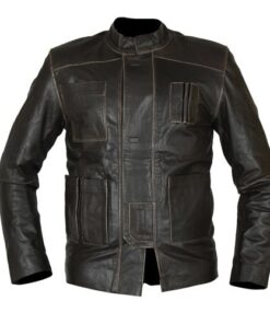 Hans Solo The Force Awakens Distressed Leather Jacket