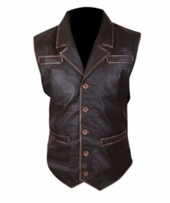 Hell On Wheels Cullen Bohannan Genuine Distressed Cowhide Leather Vest