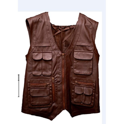 Jurassic Genuine Brown Leather Vest