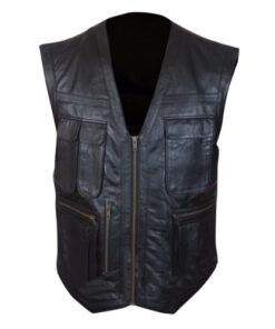 Jurassic World Chris Pratt Owen Grady Black Leather Vest