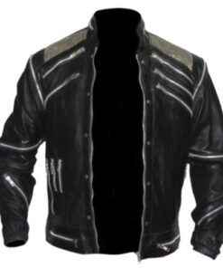 MJ Beat It Black Biker Leather Jacket