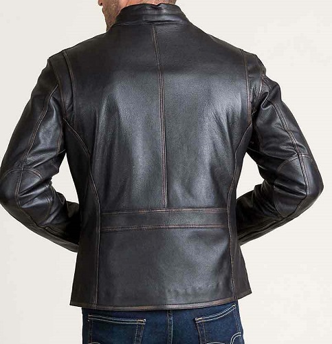 Mens Motorcycle Black Genuine Leather Jacket