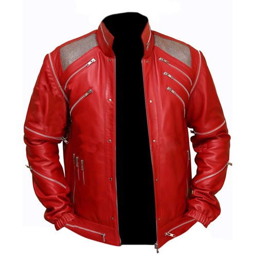 Michael Jackson Beat it _MJ Beat it Red Leather Jacket