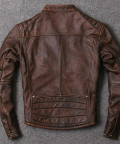 Motorcycle Vintage Cafe Racer Distressed Brown Real Leather Jacket