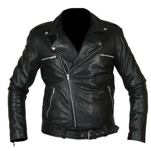 Negan Walking Dead Black Biker Leather Jacket