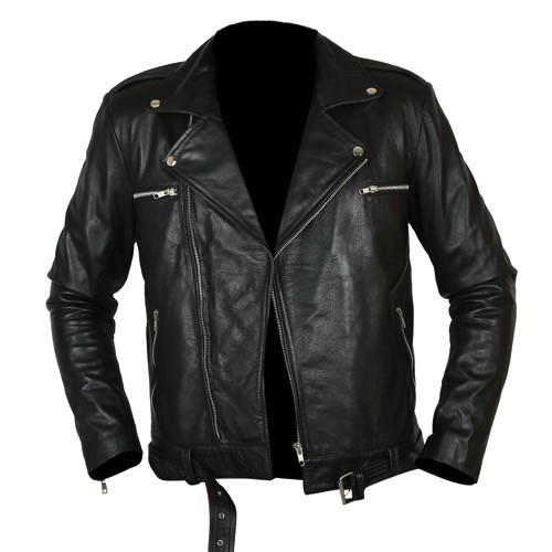 Negan Walking Dead Black Biker Leather Jacket