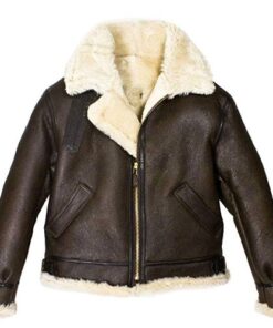 RAF-B3-Bomber-Aviator-A2-WWII-Air-Force-Real-Sheepskin-Brown-Leather-Jacket