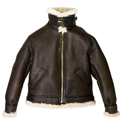 RAF-B3-Bomber-Aviator-A2-WWII-Air-Force-Real-Sheepskin-Brown-Leather-Jacket