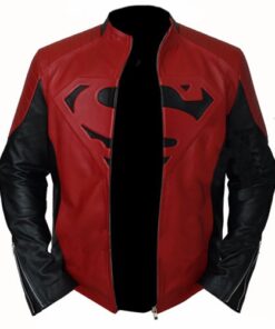 Superboy Black And Red Genuine Leather Jacket