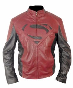 Superman Black & Red Leather Jacket