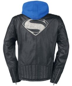 Superman Genuine Leather Jacket with Hoodie