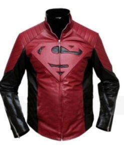 Superman-Smallville-Black-Maroon-Leather-Jacket