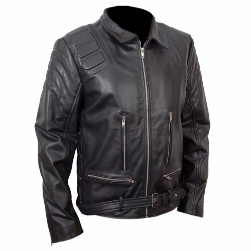 Terminator 3 T3 Arnold Schwarzenegger Black Biker Leather Jacket