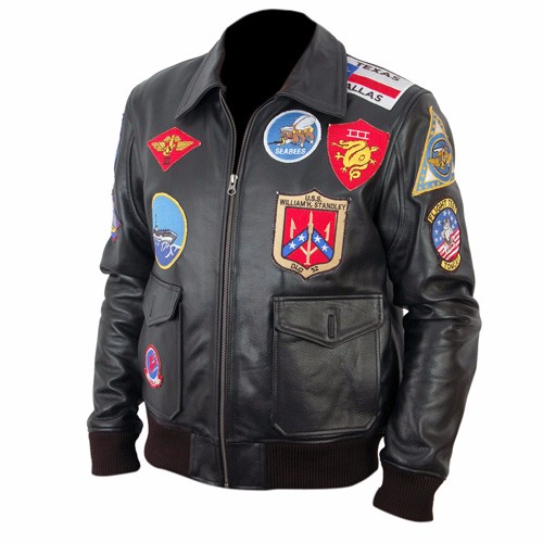 Top Gun Black Bomber Genuine Leather Jacket