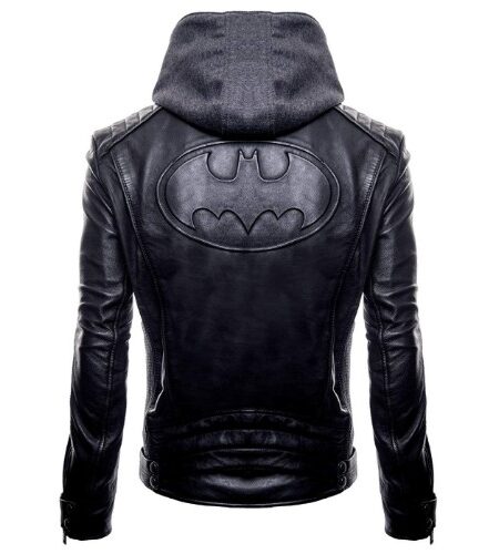 Batman Hoodie Genuine Biker Real Leather Jacket