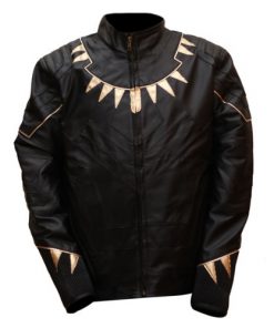 Black Panther Black & Gold Faux Leather Jacket