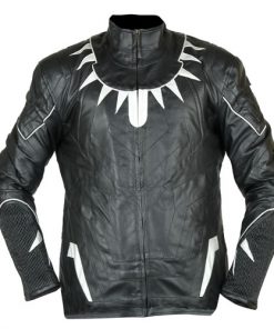 Black Panther Black & Silver Faux Leather Jacket