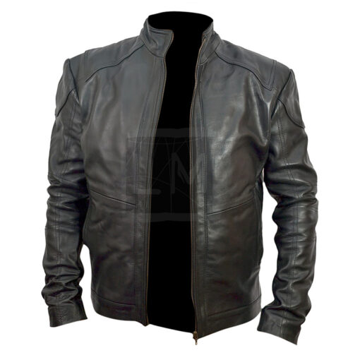 Bruce Willis Red 2 Black Genuine Leather Jacket - Image 4