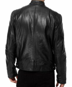 Cafe Racer Biker Genuine Sheepskin Leather Jacket