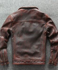 Cafe Racer Distressed Brown Genuine Biker Leather Jacket