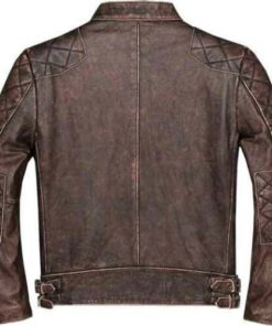 Cafe Racer Vintage Motorcycle Distressed Brown Genuine Leather Jacket