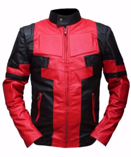 Deadpool Black & Red Leather Jacket