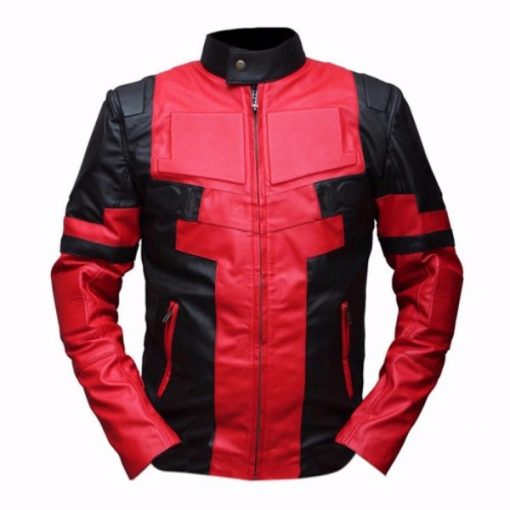 Deadpool Black & Red Leather Jacket
