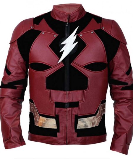 Justice Leather The Flash Burgundy Faux Leather Jacket