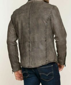 Motorcycle Biker Beige Brown Vintage Genuine Leather Jacket