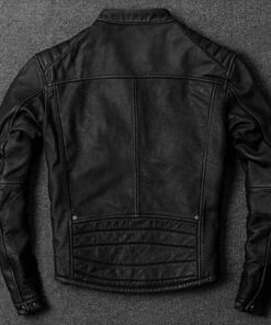 Motorcycle Biker Vintage Cafe Racer Distressed Black Genuine Leather Jacket 1