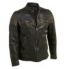 Motorcycle Cafe Racer Distressed Black Quilted Genuine Leather Jacket 1