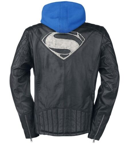 Superman Genuine Leather Jacket with Hoodie