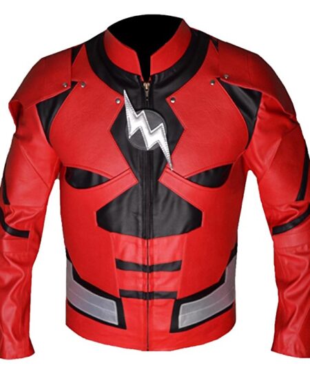 The Flash Justice League Faux Leather Jacket