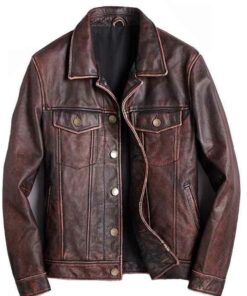 Trucker Brown Genuine Leather Jacket