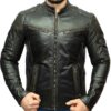Vintage Motorcycle Distressed Black Genuine Leather Jacket